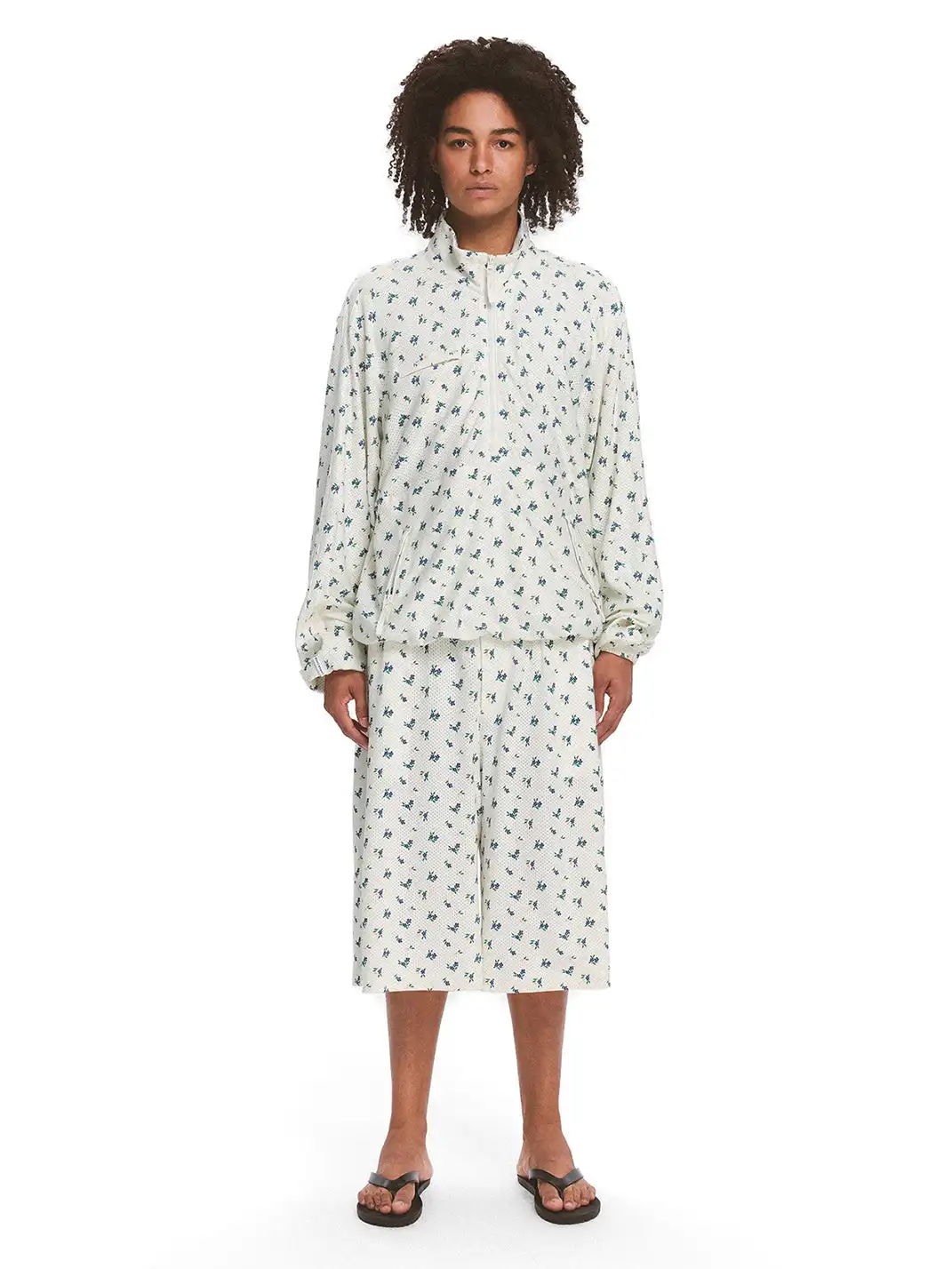 CRICLE CAGE | Floral Mesh Stand-Up Collar Jacket