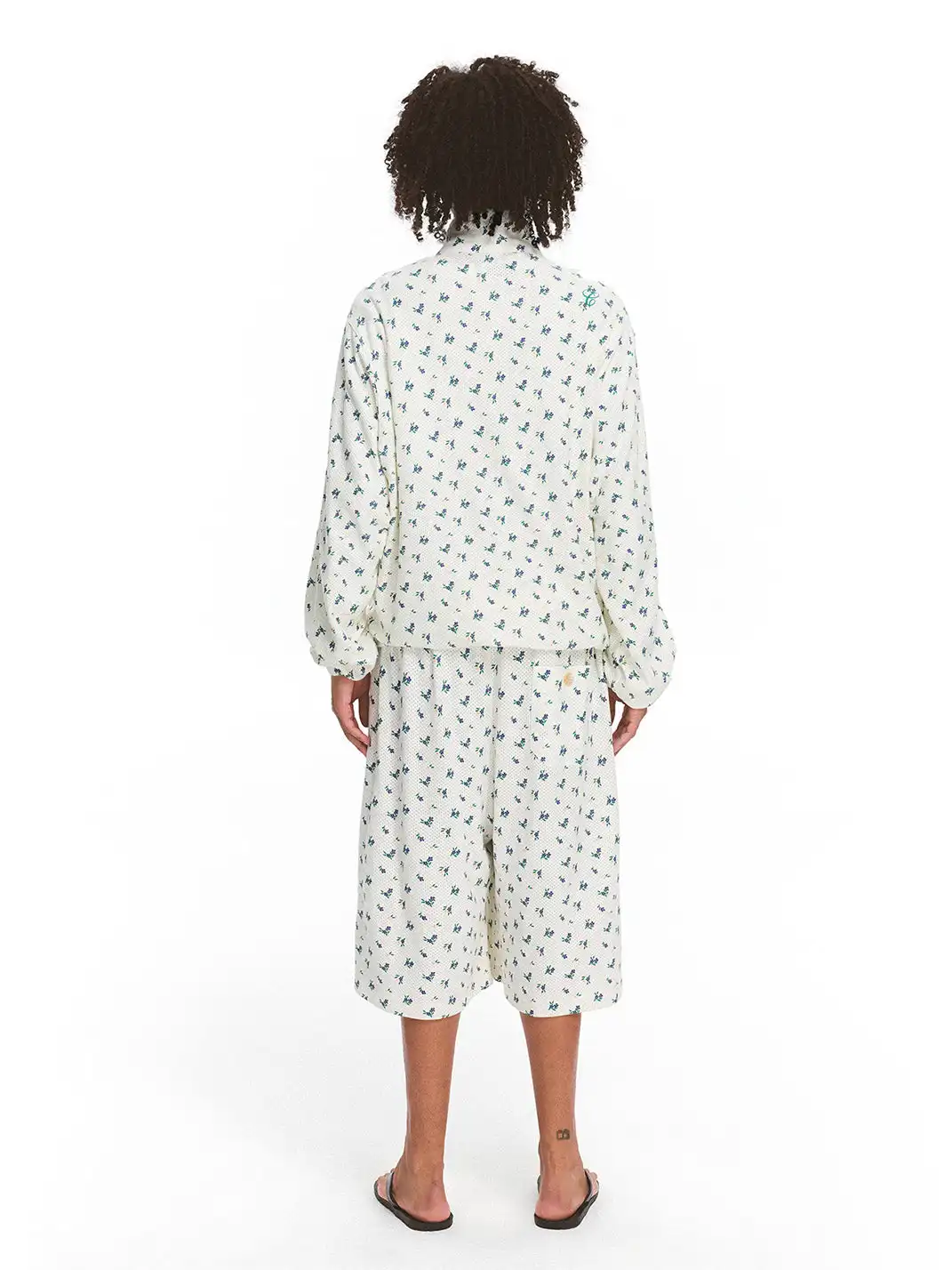 CRICLE CAGE | Floral Mesh Stand-Up Collar Jacket