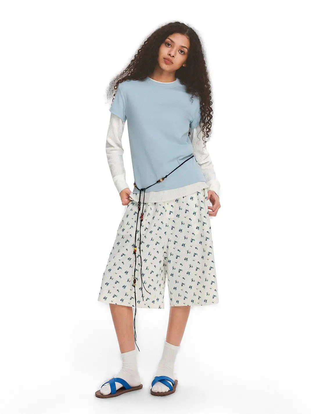 CRICLE CAGE | Floral Mesh Casual Shorts