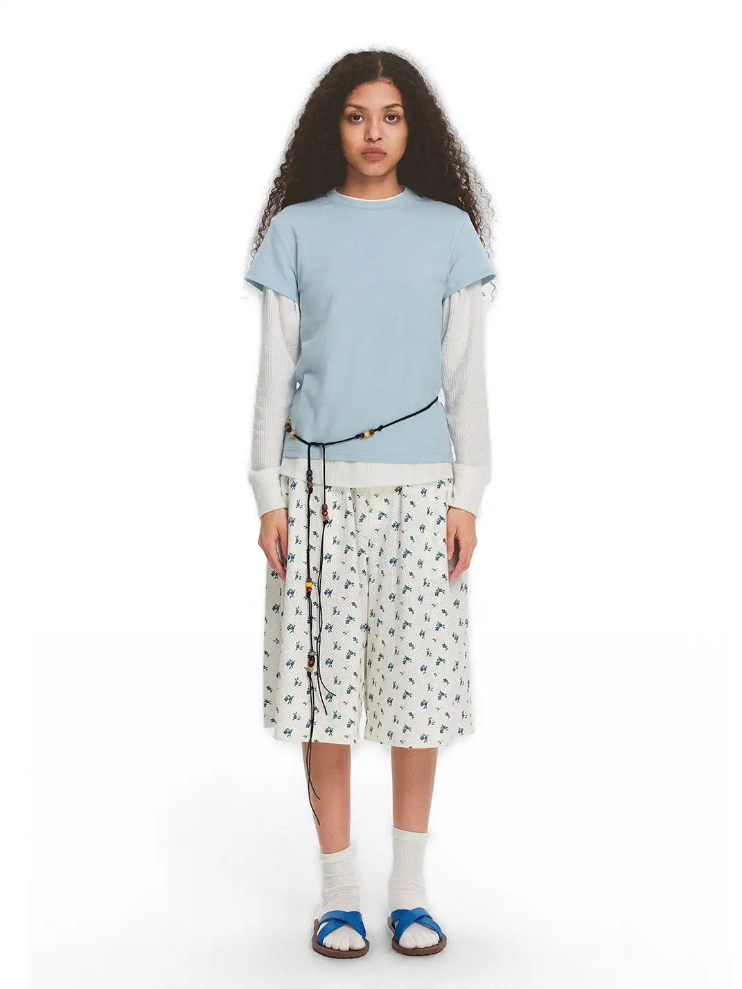 CRICLE CAGE | Floral Mesh Casual Shorts