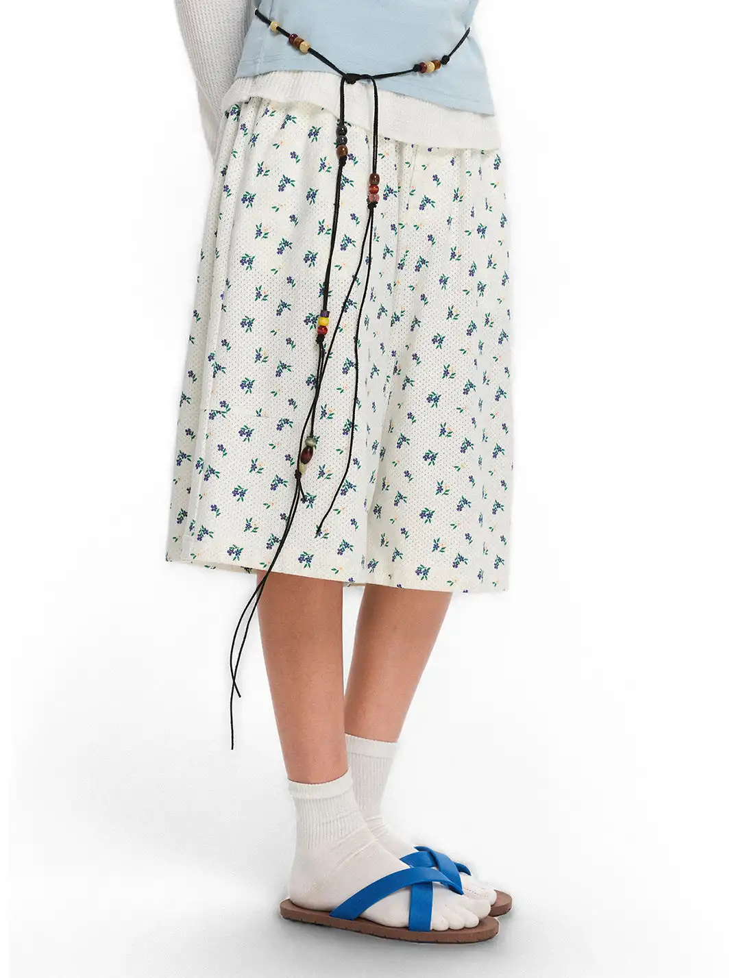 CRICLE CAGE | Floral Mesh Casual Shorts