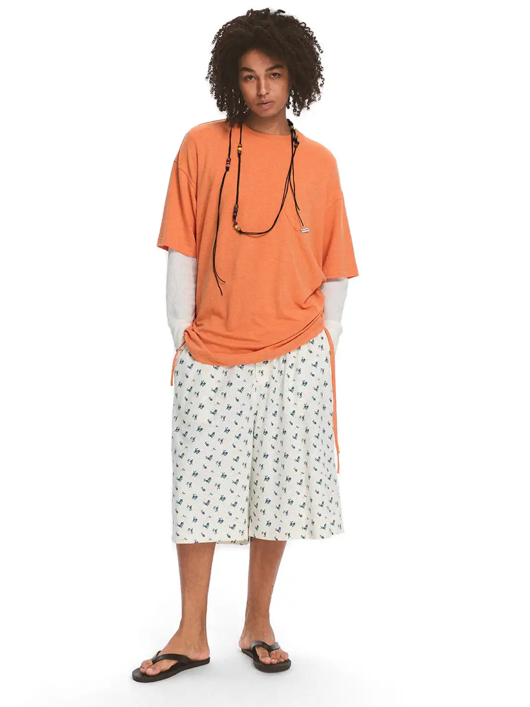 CRICLE CAGE | Floral Mesh Casual Shorts