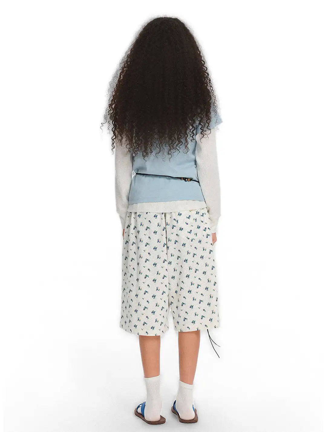CRICLE CAGE | Floral Mesh Casual Shorts