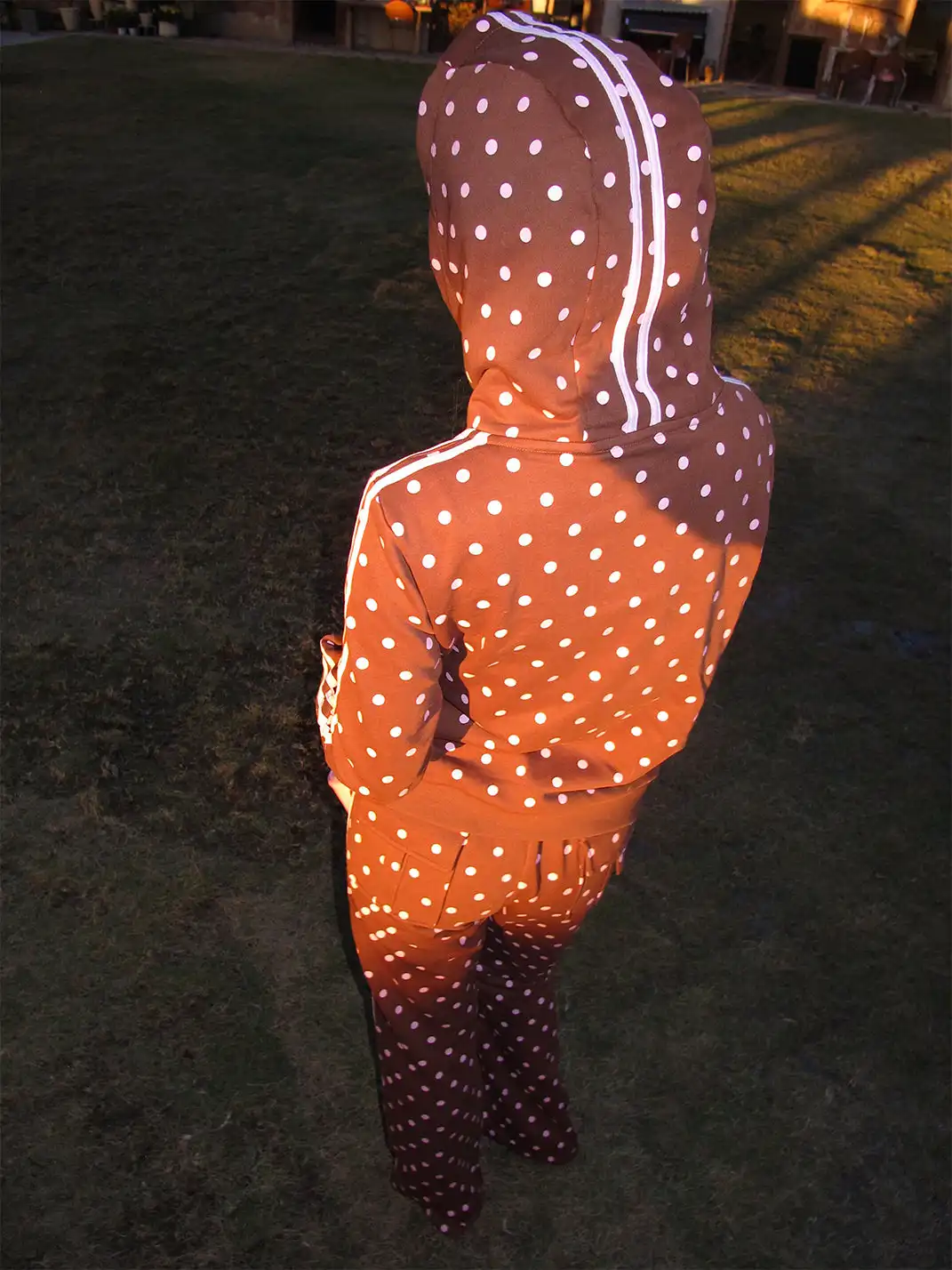 Riri Girls | Pink Polka Dot Y2K Brown Tracksuit