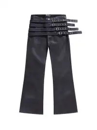 DEAV | Lace-Up Flared Jeans With Wax Coating