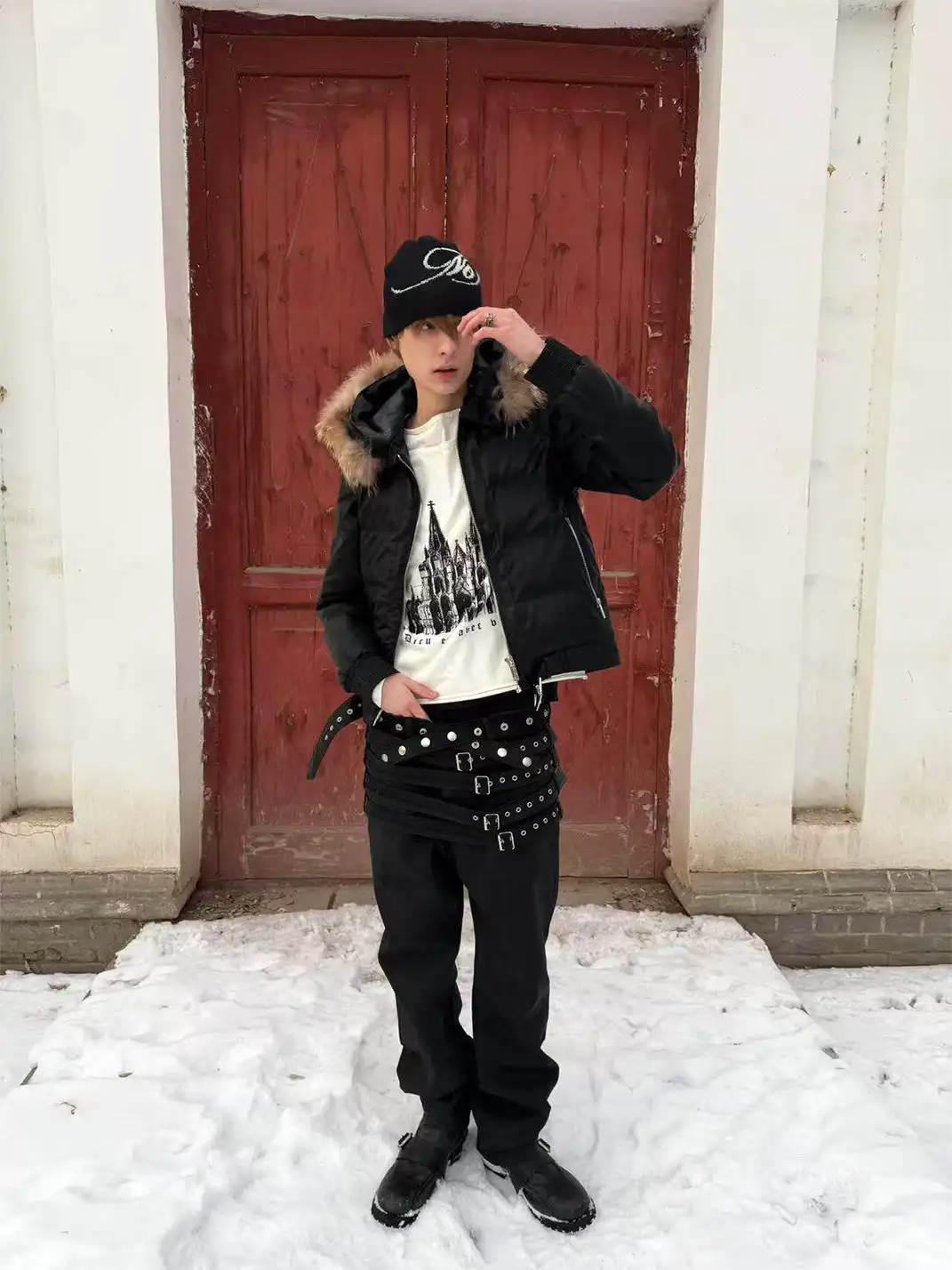 DEAV | Lace-Up Flared Jeans With Wax Coating