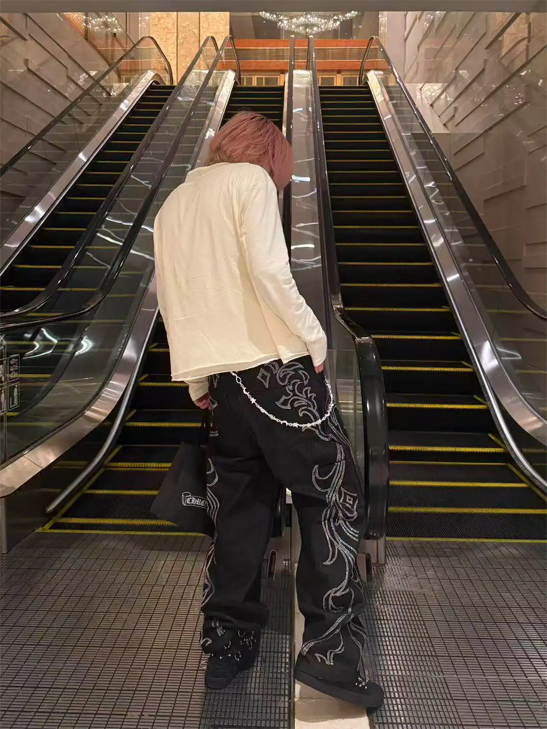 DEAV | Rhinestone-Stamped Raw Denim Jeans