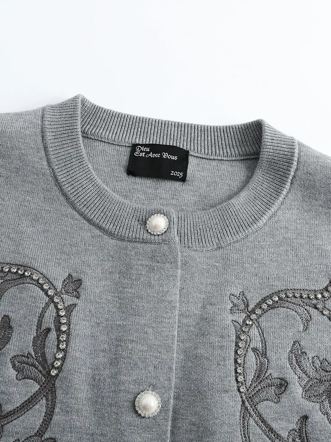 DEAV | Baroque Embroidered Rhinestone Sweater