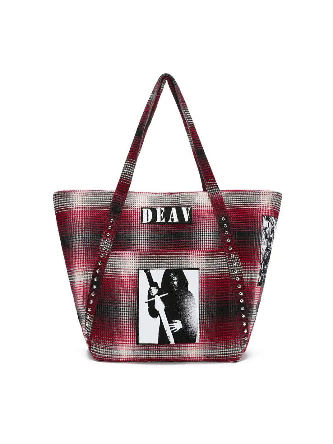 DEAV | Portrait Appliqué Studded Tote Bag