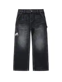 DEAV | Purple Thread Appliqué Cat Whisker Jeans