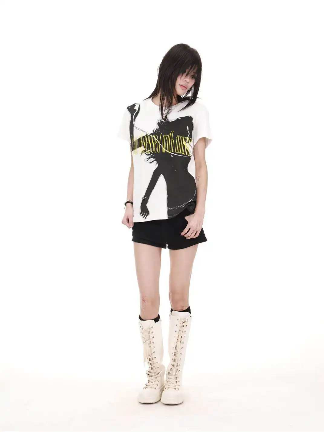 DETW | Portrait & Slogan All-Over Print Embroidered Short Sleeve