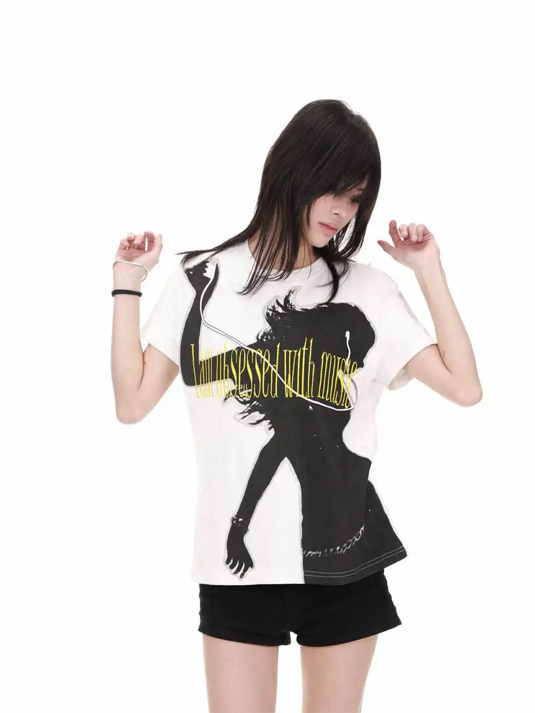 DETW | Portrait & Slogan All-Over Print Embroidered Short Sleeve