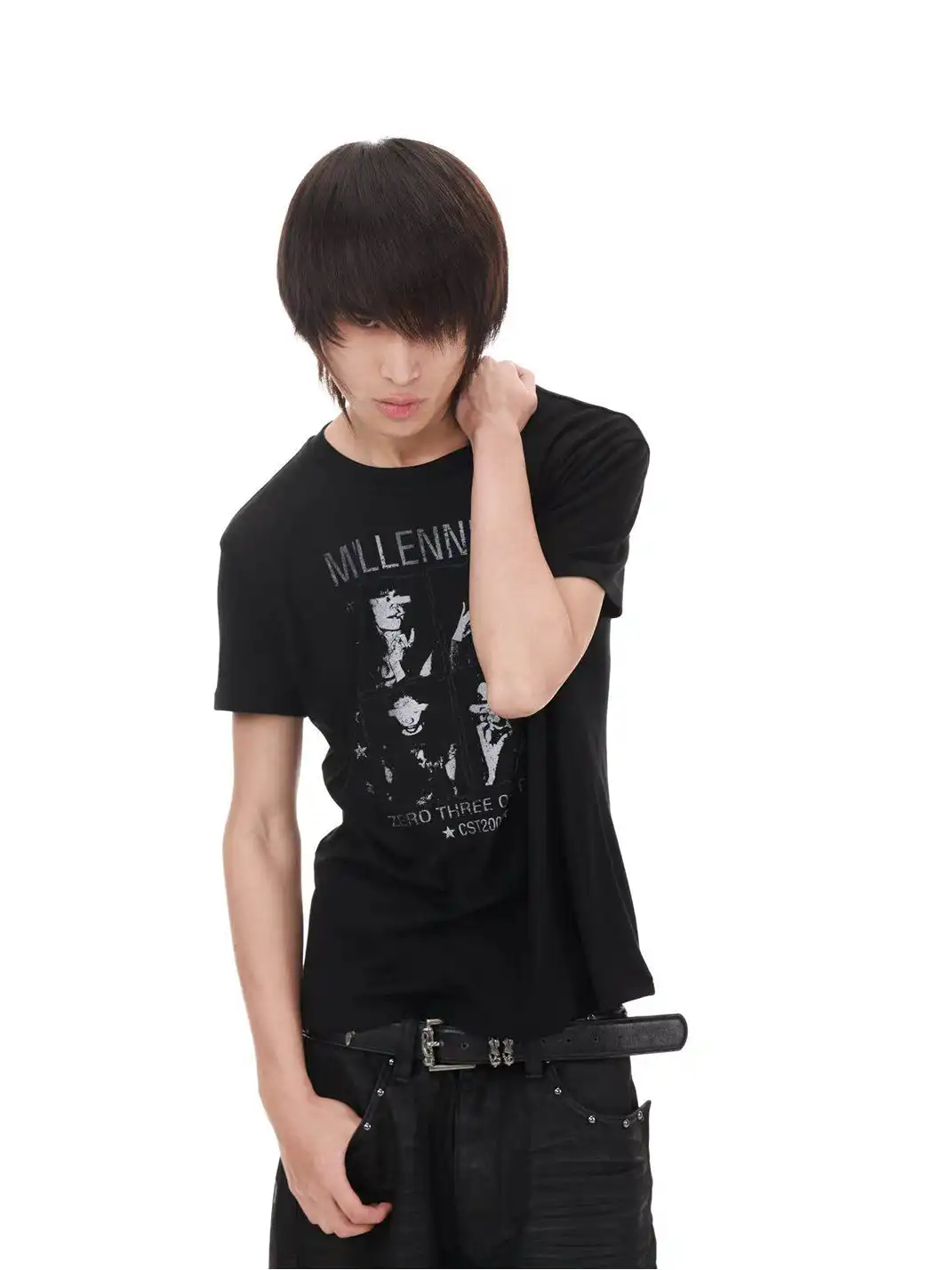 DETW | Four-Grid Print Crew Neck T-shirt