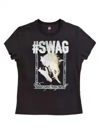 DETW | Portrait Print Rhinestone Crew Neck T-shirt