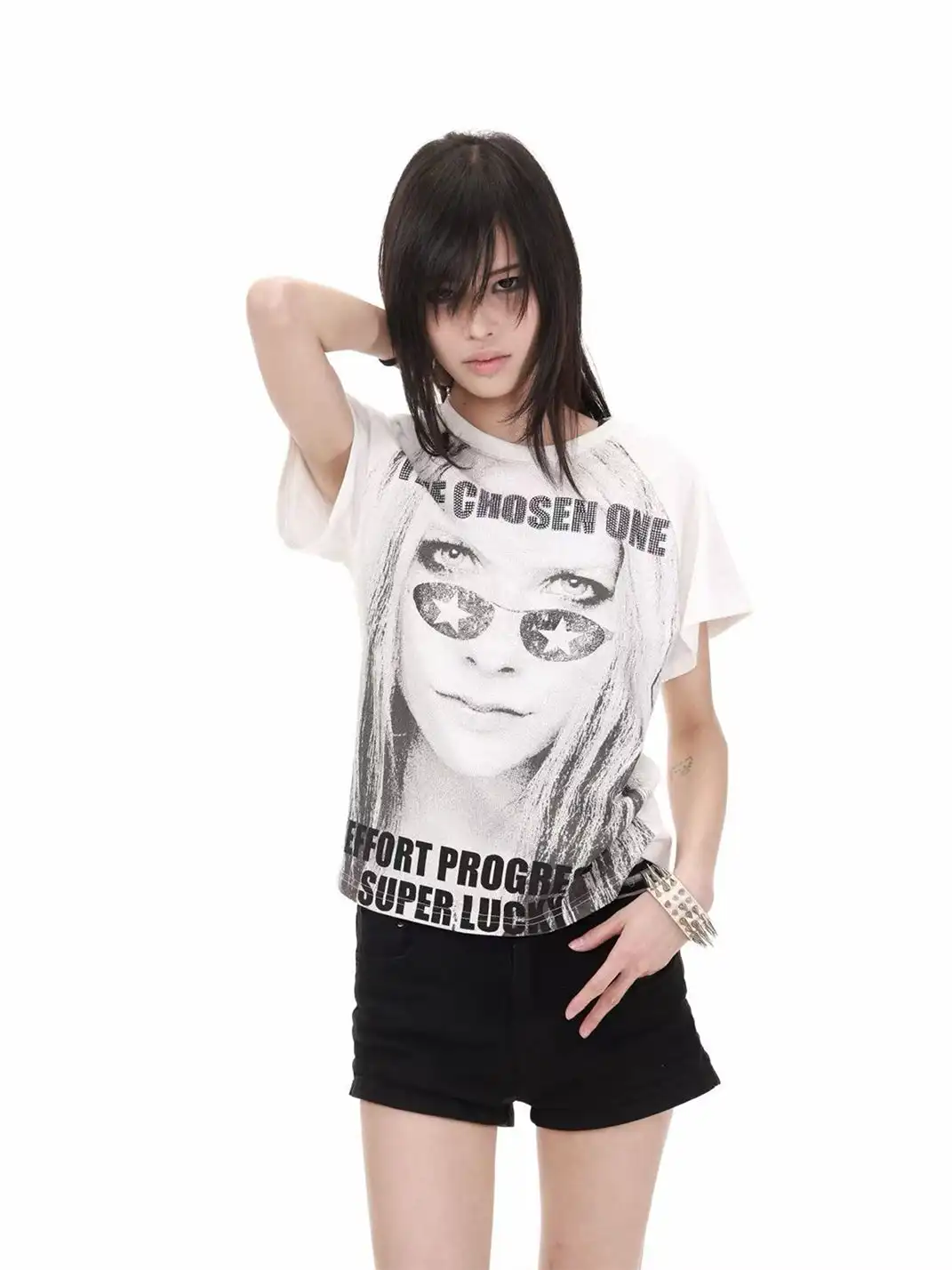 DETW | Girl All-Over Print Hot-Fix Rhinestone T-shirt