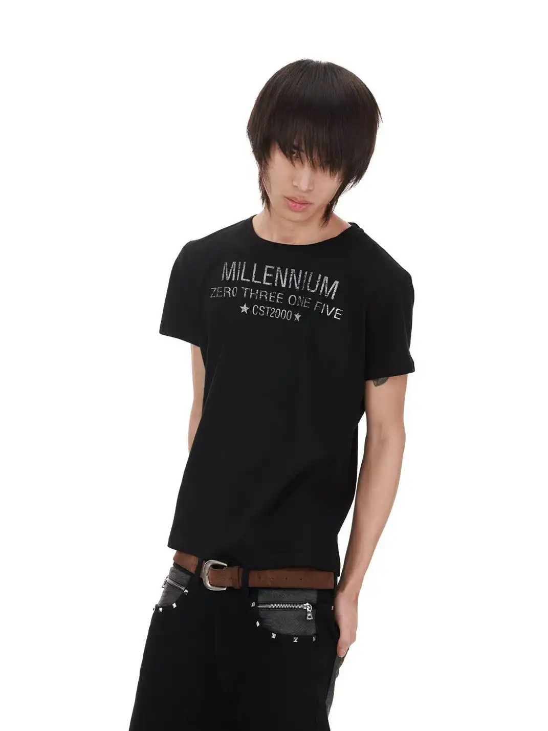 DETW | Jacquard Five-Star Slogan T-shirt