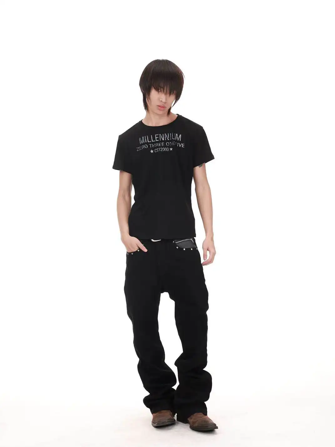 DETW | Jacquard Five-Star Slogan T-shirt