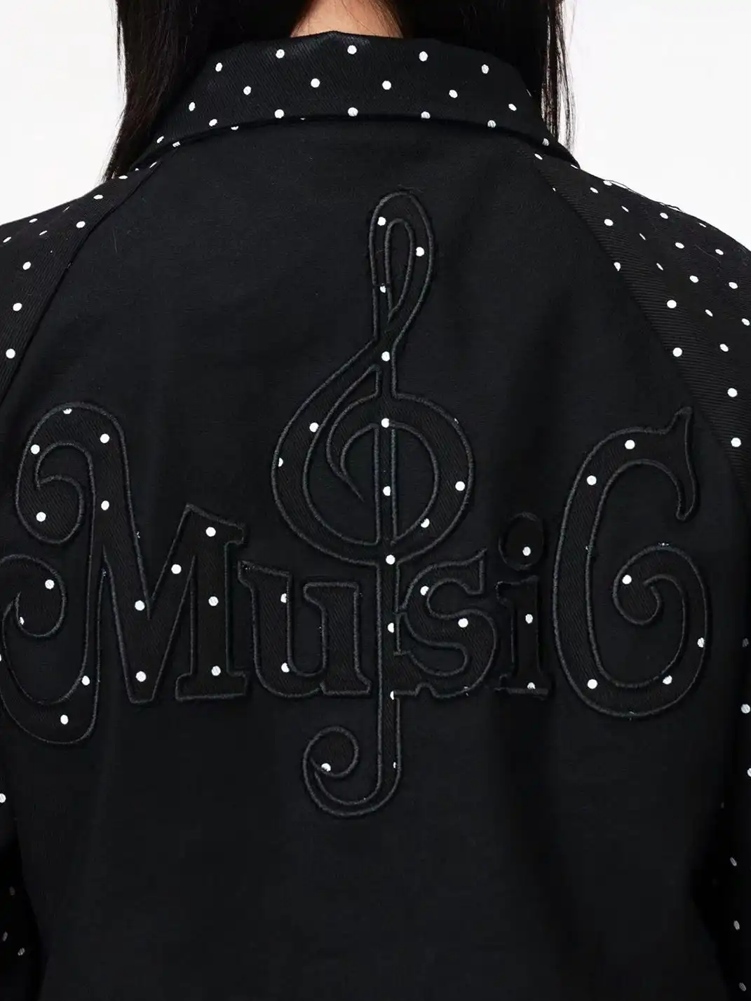 DETW | Polka Dot Lapel Color Block Jacket