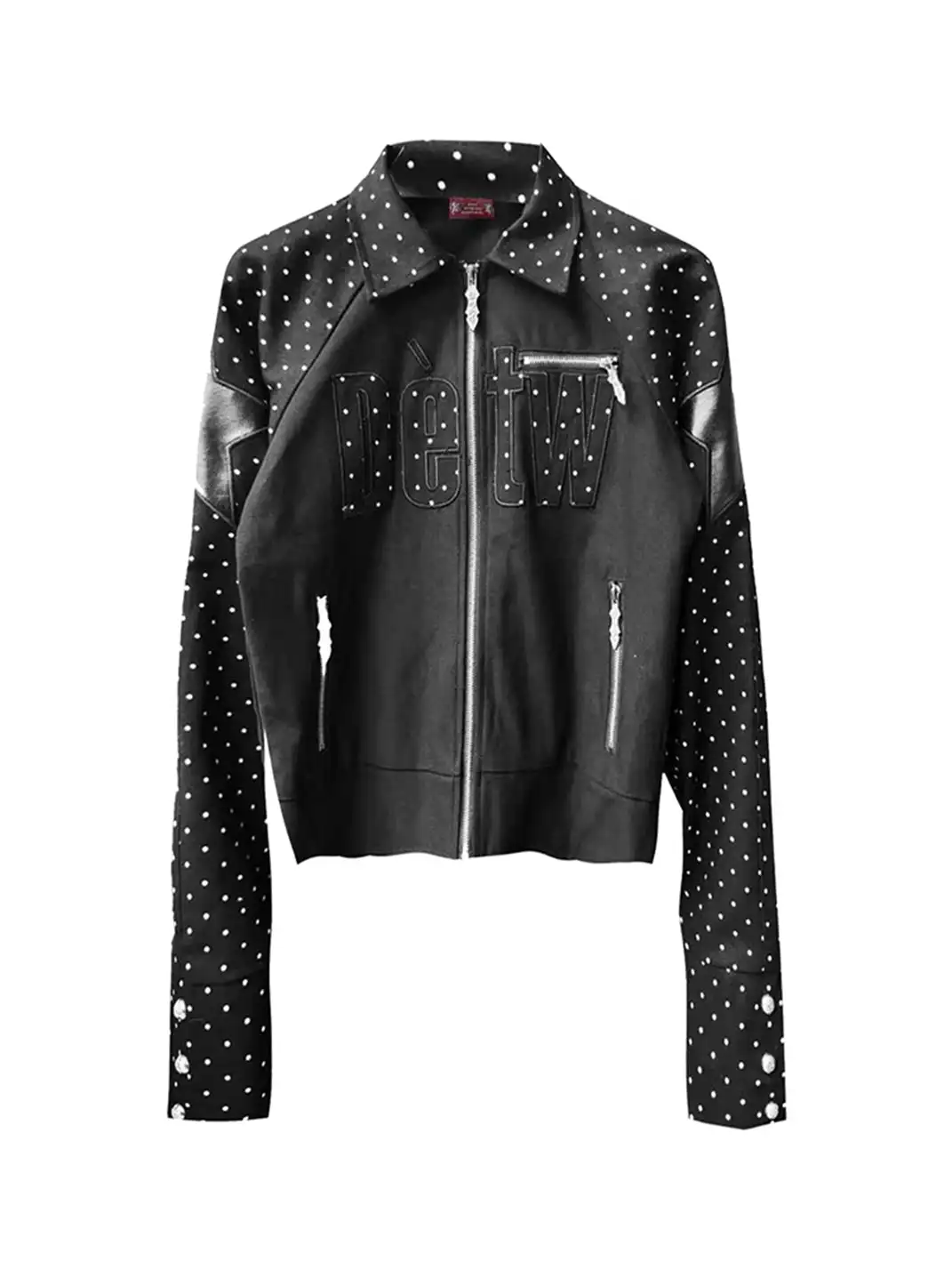 DETW | Polka Dot Lapel Color Block Jacket