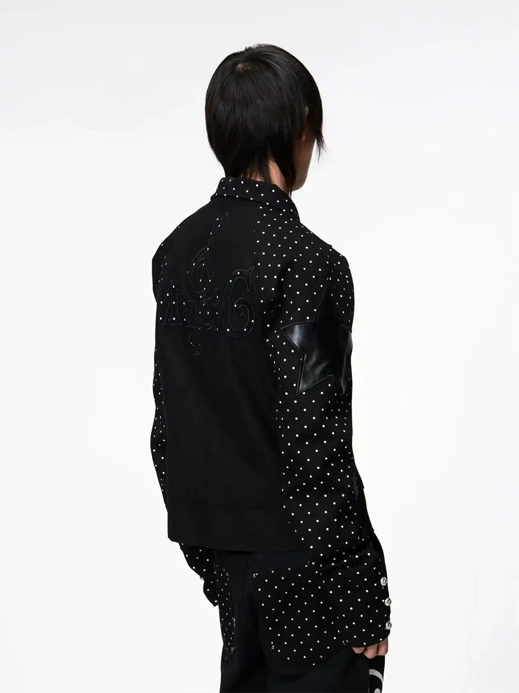DETW | Polka Dot Lapel Color Block Jacket