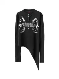 DETW | Asymmetric Dipped Hem Long Sleeve T-shirt