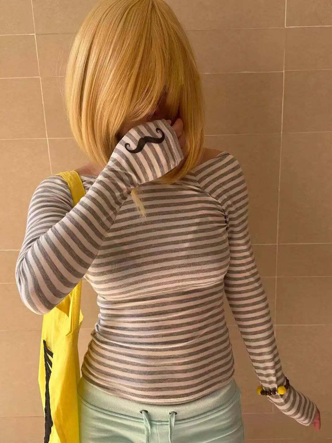 Rebel Angel | Striped Open Back Top with Beard Sleeves