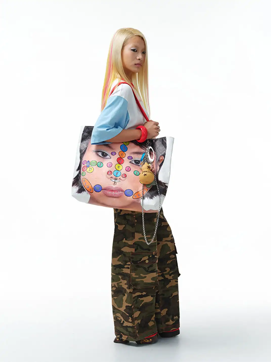 HuDieGongZhu | Face Print Shoulder Bag
