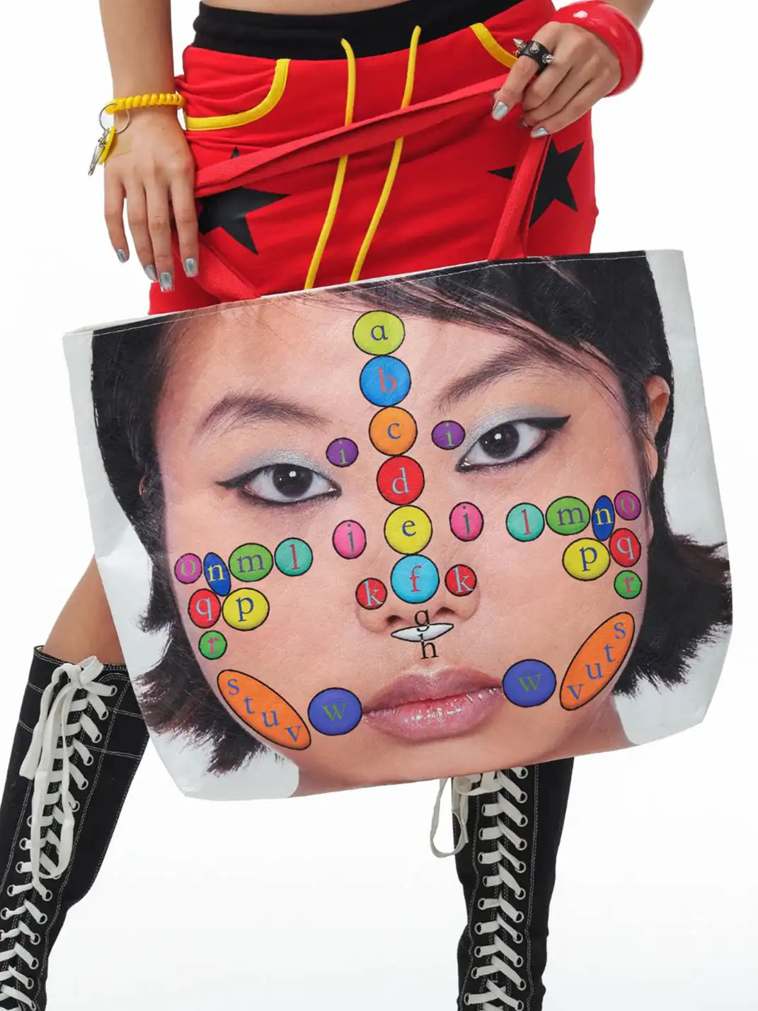HuDieGongZhu | Face Print Shoulder Bag