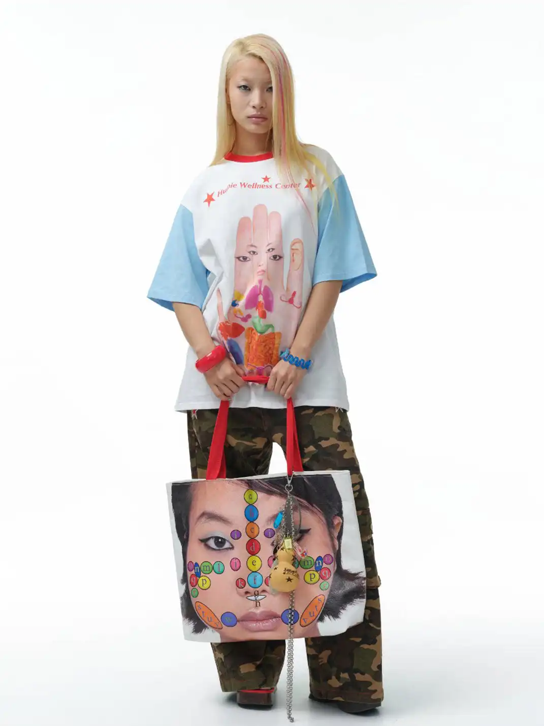 HuDieGongZhu | Face Print Shoulder Bag