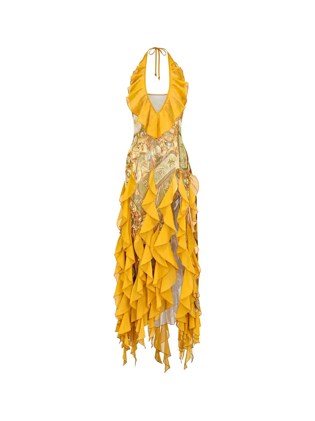 HuDieGongZhu | Golden Fortune Luxe Dress