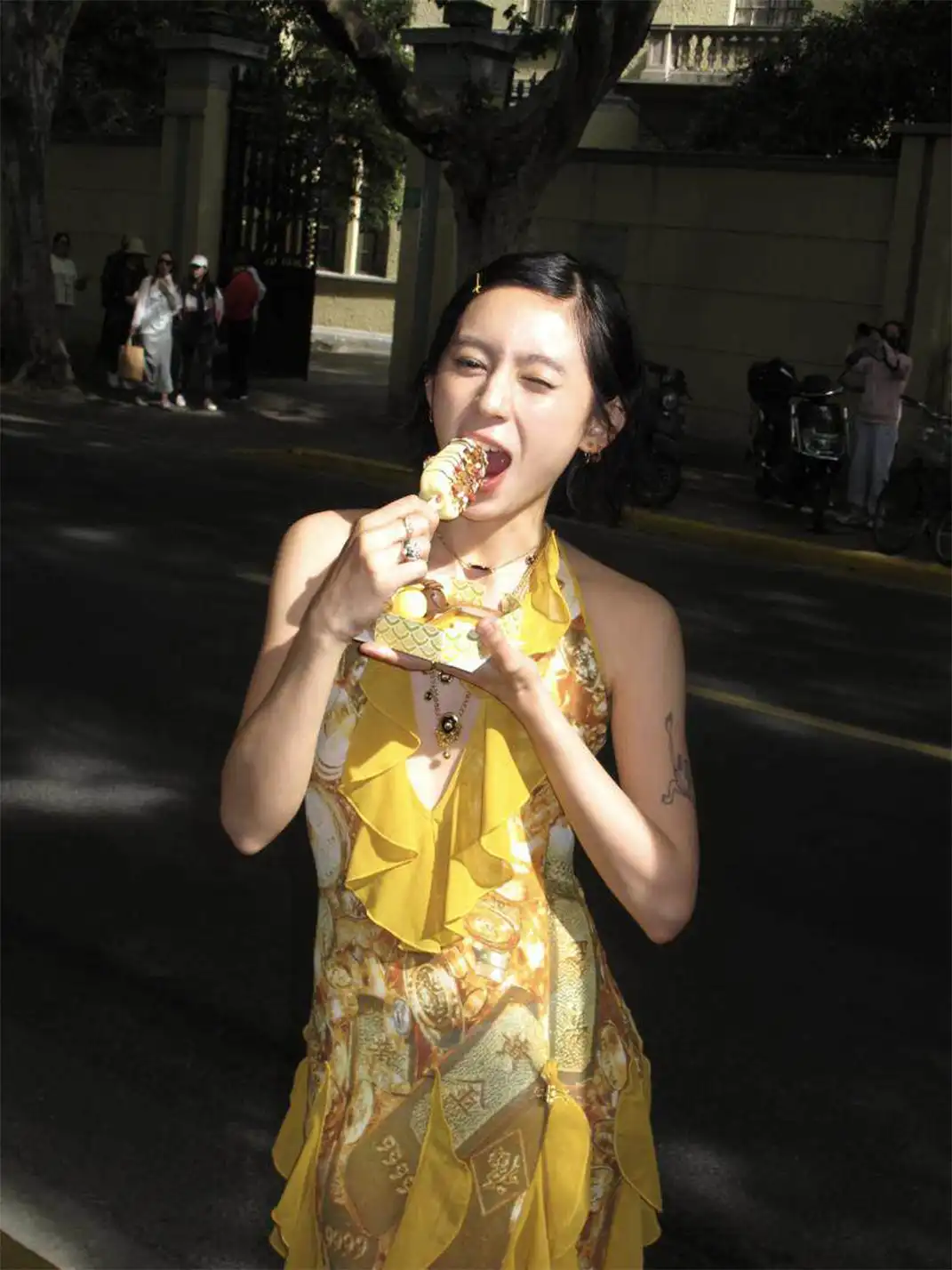 HuDieGongZhu | Golden Fortune Luxe Dress