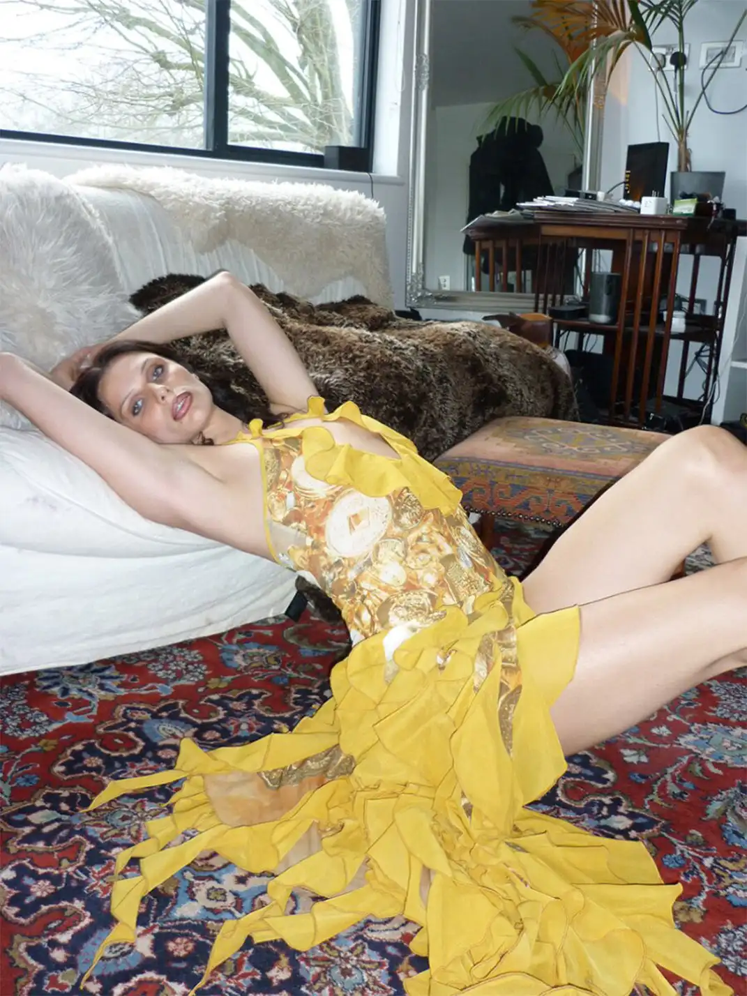 HuDieGongZhu | Golden Fortune Luxe Dress