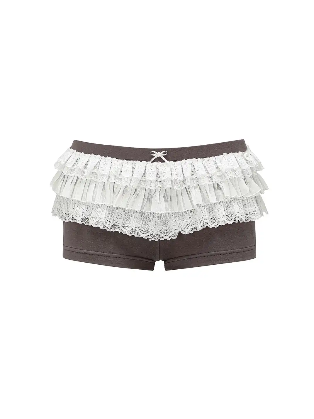 HuDieGongZhu | Grey Lace-Trimmed Shorts