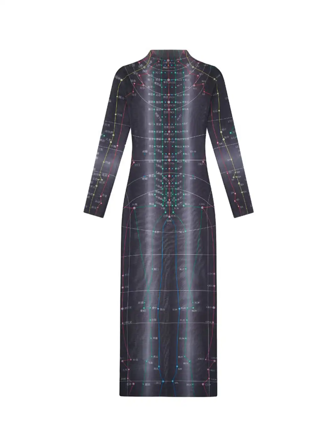 HuDieGongZhu | Acupuncture Point Print Mesh Dress