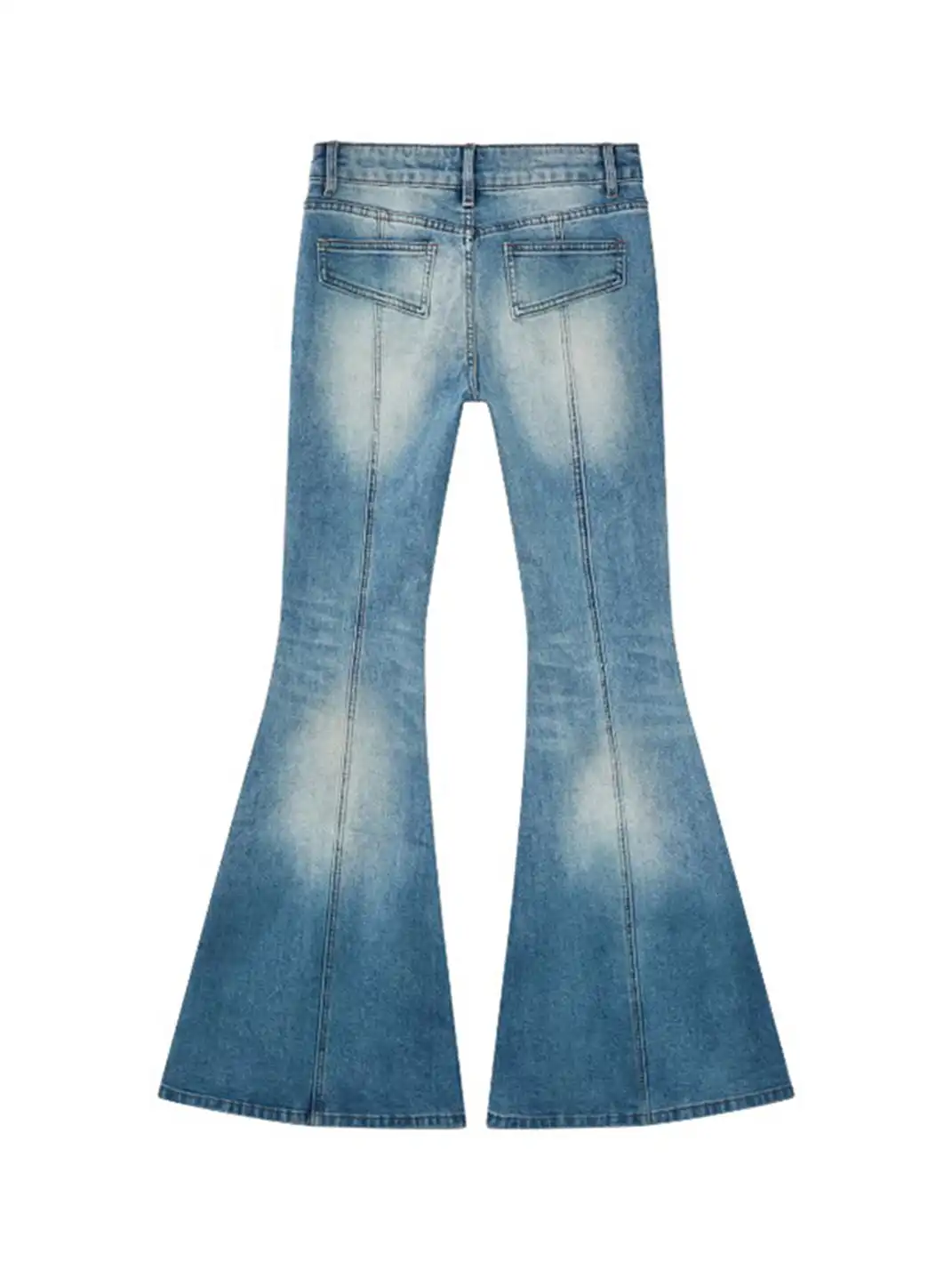 HuDieGongZhu | Paneled Low-Rise Flared Jeans