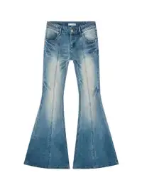 HuDieGongZhu | Paneled Low-Rise Flared Jeans