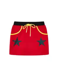 HuDieGongZhu | Star Print Red Mini Skirt