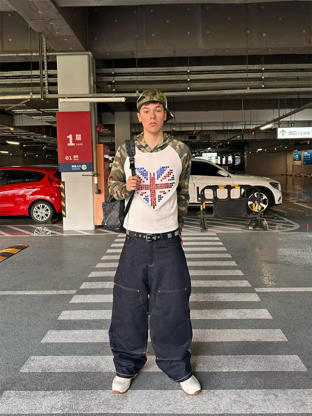 ArtByTastybabe | Camo Union Jack Square Rhinestone Hoodie