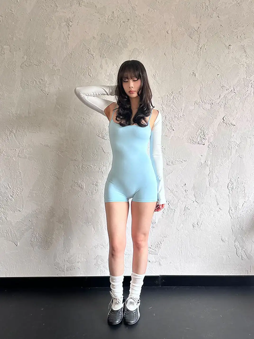 ArtByTastybabe | Slim Fit Spaghetti Straps Romper/Long-sleeved Shrug