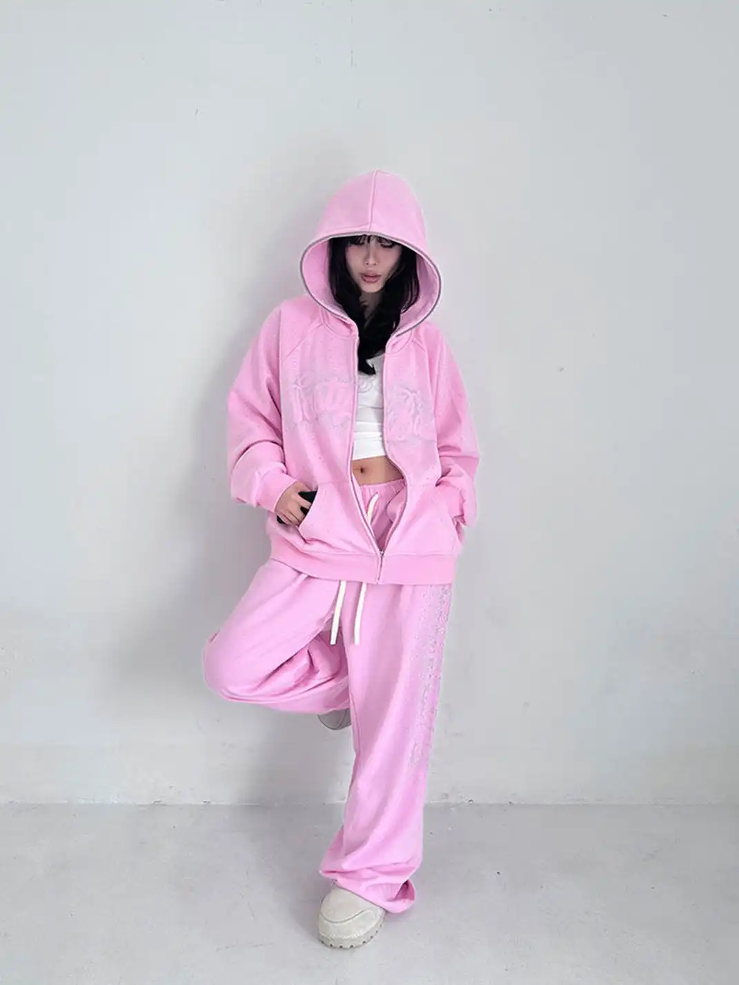 ArtByTastybabe | Rhinestone Straight-leg Sweatpants