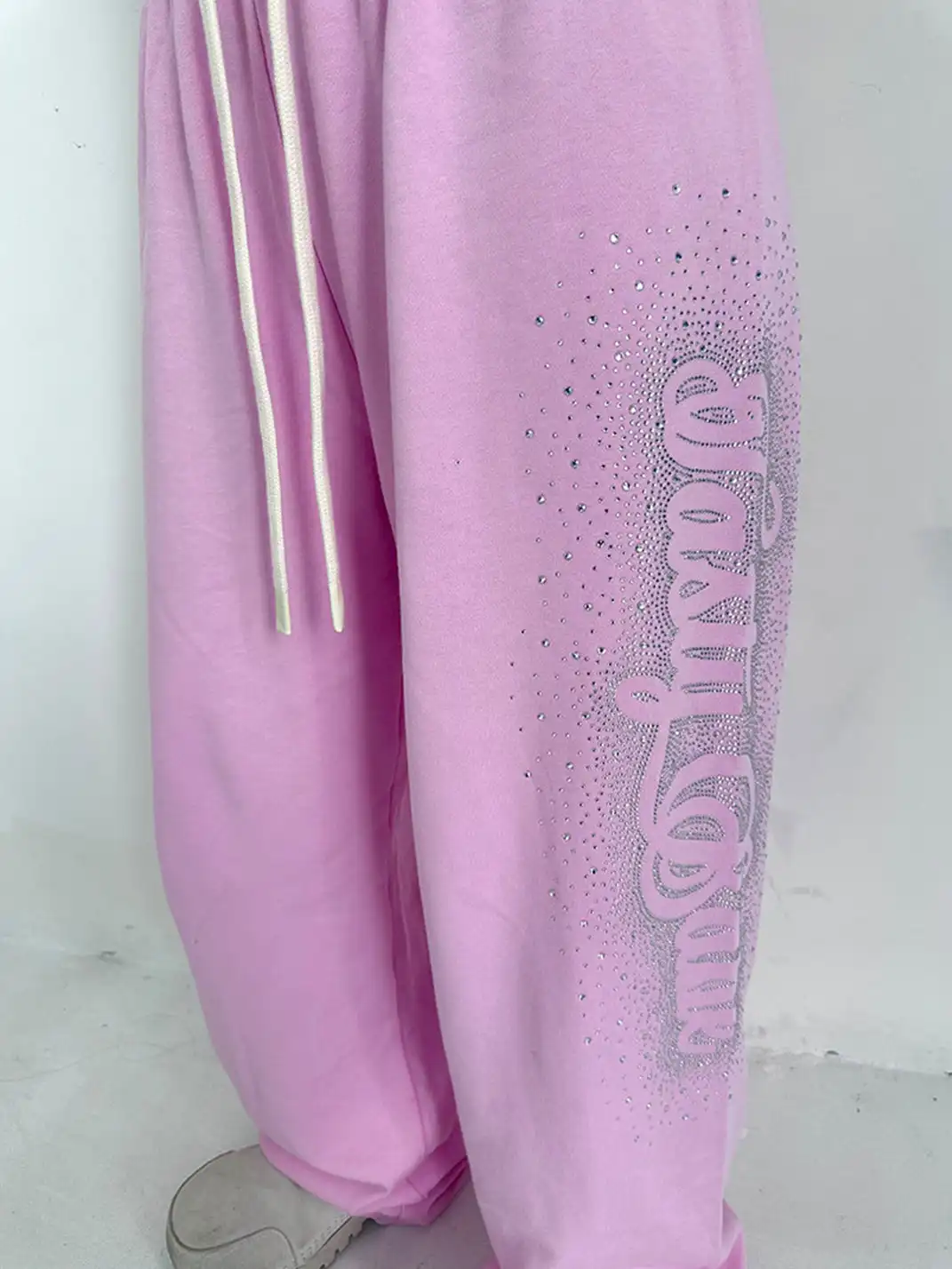 ArtByTastybabe | Rhinestone Straight-leg Sweatpants