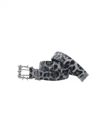 SEXXDEVIL | Leopard Print Studded Double-Needle Belt