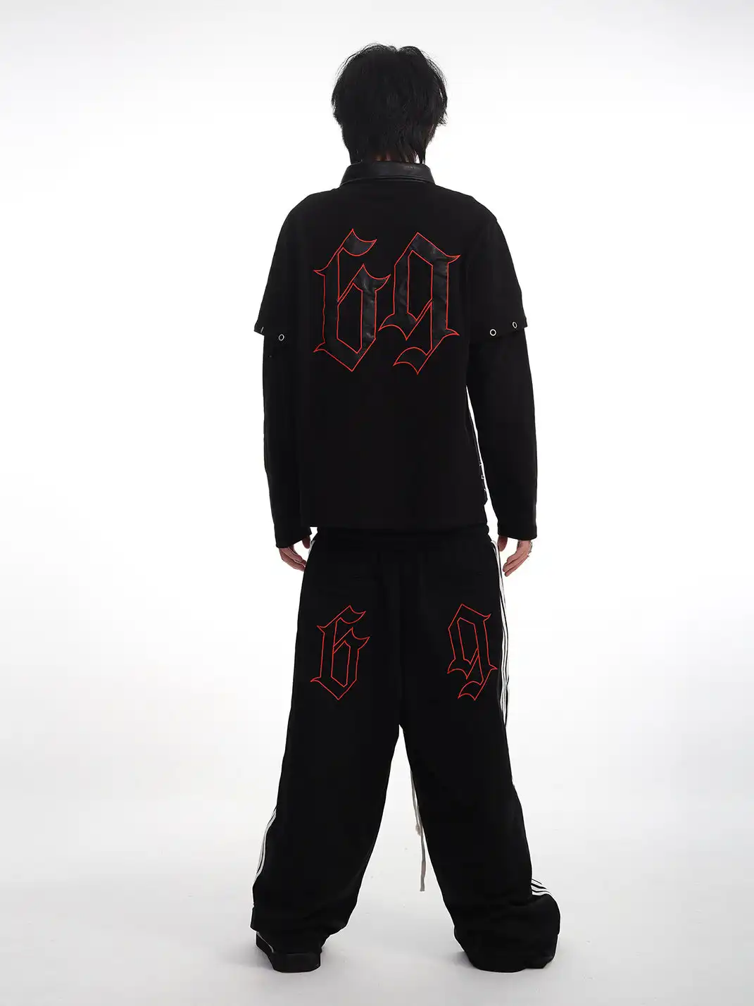 SEXXDEVIL | 3-Waist Layer 5-Stripe Embroidered Sweatpants