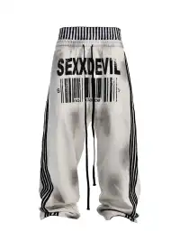 SEXXDEVIL | 3-Waist Layer 5-Stripe Embroidered Sweatpants
