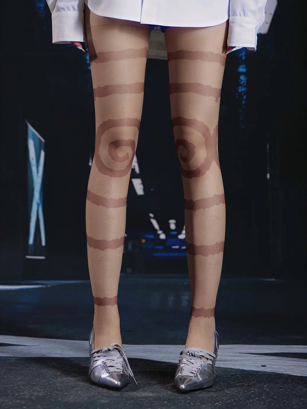 SEXXDEVIL | Circle Print Sheer Pantyhose