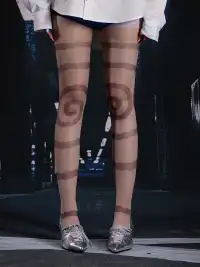 SEXXDEVIL | Circle Print Sheer Pantyhose