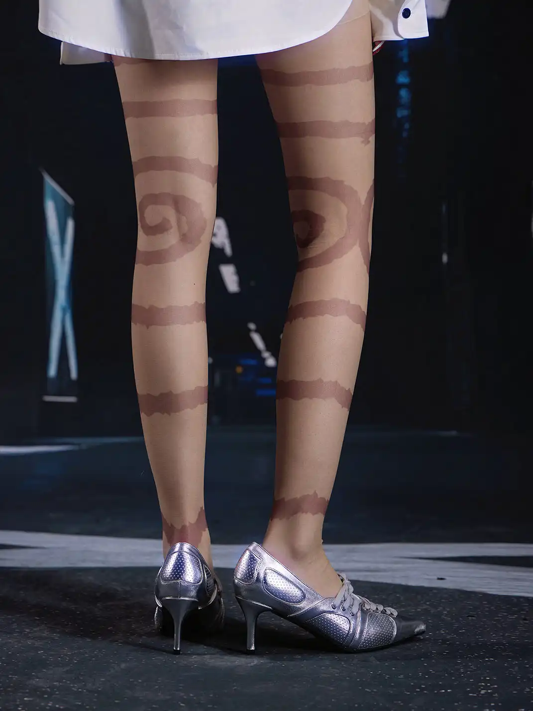 SEXXDEVIL | Circle Print Sheer Pantyhose