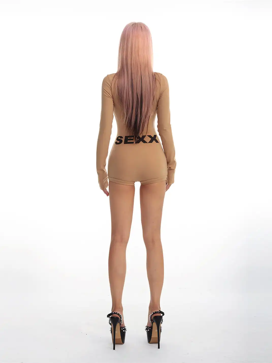 SEXXDEVIL | Mock Neck Half Zipper Romper
