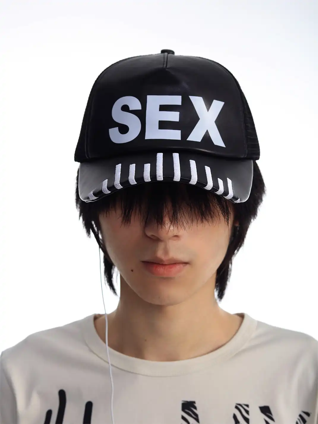 SEXXDEVIL | Leather Print Embroidered Baseball Cap