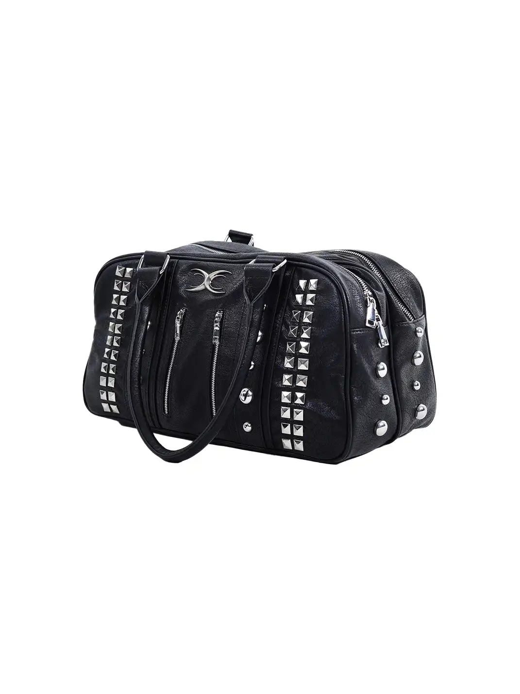 SEXXDEVIL | Studded Zipper Leather Handbag